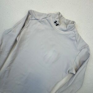 Under Armour Shirt Womens MD White ColdGear Mock Neck Long Sleeve Compression